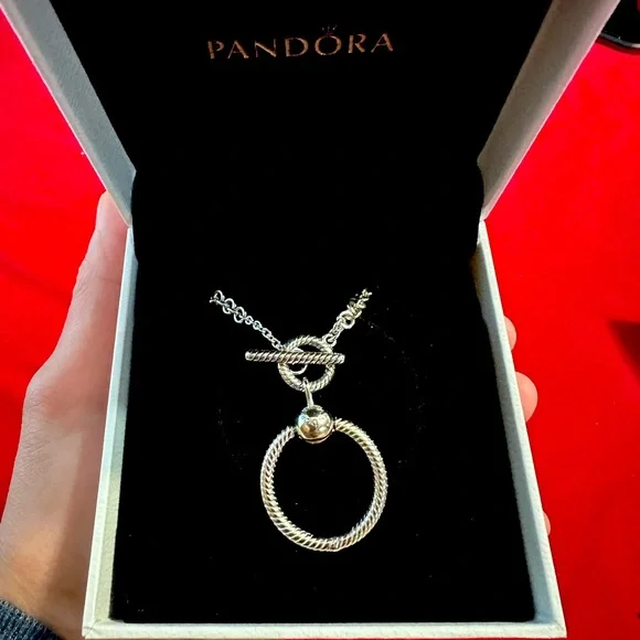 Jewelry | Pandora Moments O Pendant Tbar Necklace | Poshmark